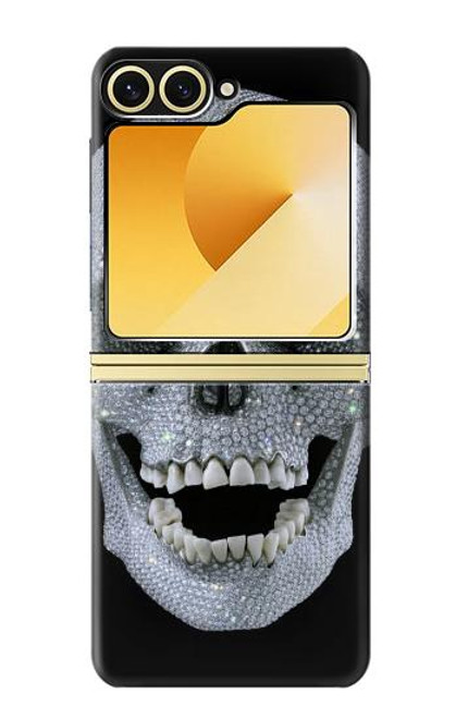 S1286 Diamond Skull Case For Samsung Galaxy Z Flip 6, Flip 7 FE