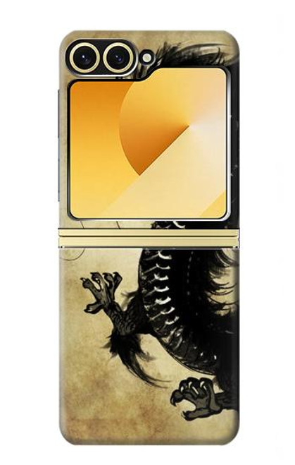 S1482 Black Dragon Painting Case For Samsung Galaxy Z Flip 6, Flip 7 FE
