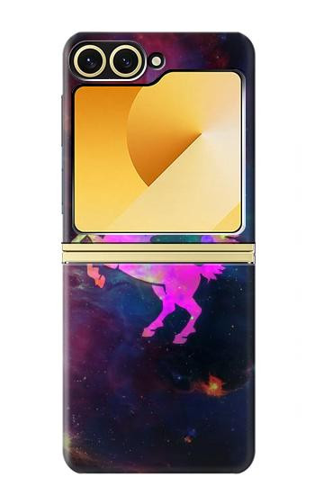 S2486 Rainbow Unicorn Nebula Space Case For Samsung Galaxy Z Flip 6, Flip 7 FE
