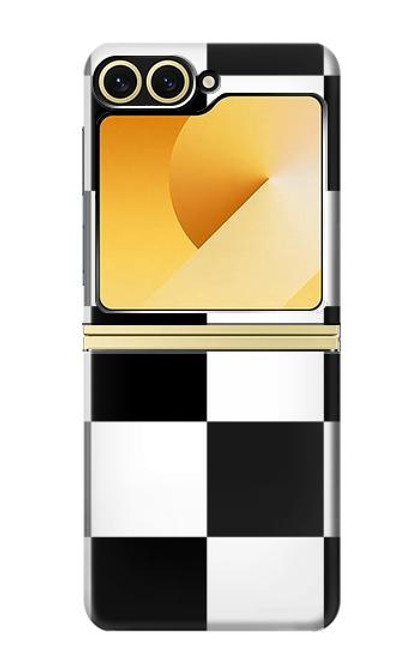 S2492 Black and White Check Case For Samsung Galaxy Z Flip 6, Flip 7 FE