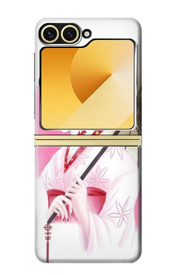 S2579 Japanese Traditional Geisha Kimono Case For Samsung Galaxy Z Flip 6, Flip 7 FE