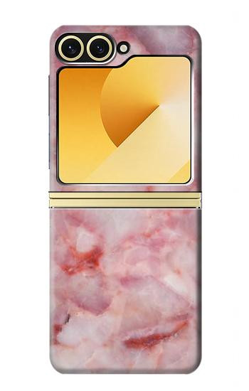 S2843 Pink Marble Texture Case For Samsung Galaxy Z Flip 6, Flip 7 FE