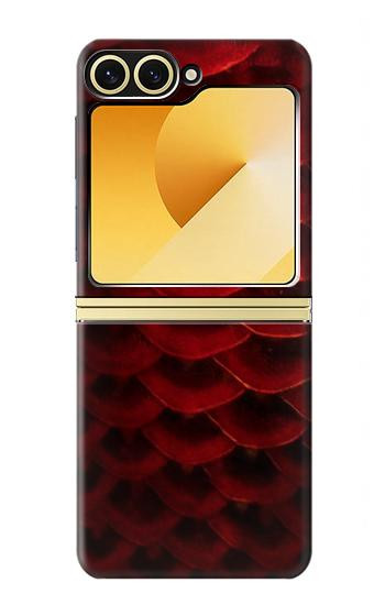 S2879 Red Arowana Fish Scale Case For Samsung Galaxy Z Flip 6, Flip 7 FE