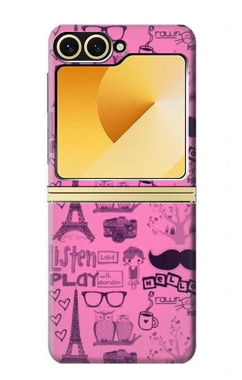 S2885 Paris Pink Case For Samsung Galaxy Z Flip 6, Flip 7 FE