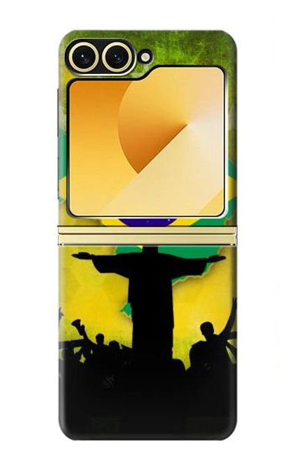 S2981 Brazil Football Soccer Case For Samsung Galaxy Z Flip 6, Flip 7 FE S2981 Brazil Football Soccer Case For Samsung Galaxy Z Flip 6, Flip 7 FE