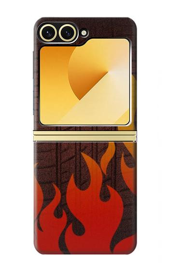 S2988 Rally Car Tire Fire Case For Samsung Galaxy Z Flip 6, Flip 7 FE