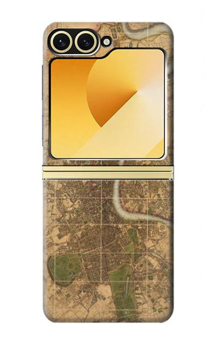 S3230 Vintage Map of London Case For Samsung Galaxy Z Flip 6, Flip 7 FE
