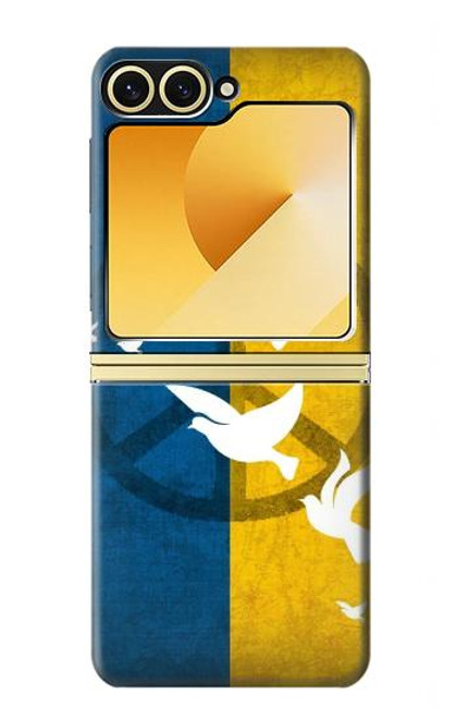 S3857 Peace Dove Ukraine Flag Case For Samsung Galaxy Z Flip 6, Flip 7 FE