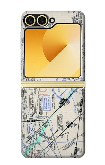 S3882 Flying Enroute Chart Case For Samsung Galaxy Z Flip 6, Flip 7 FE S3882 Flying Enroute Chart Case For Samsung Galaxy Z Flip 6, Flip 7 FE