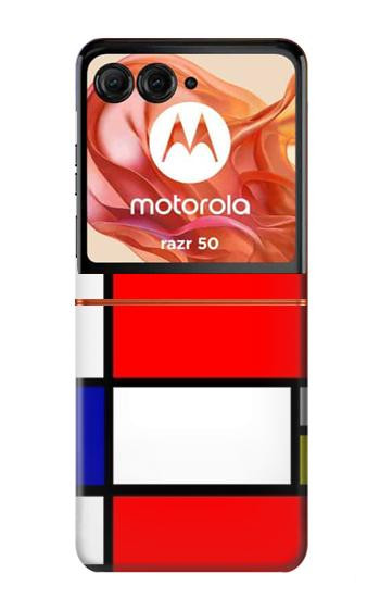 S0157 Composition Red Blue Yellow Case For Motorola Razr 70,60,50, Razr (2026, 2025, 2024)