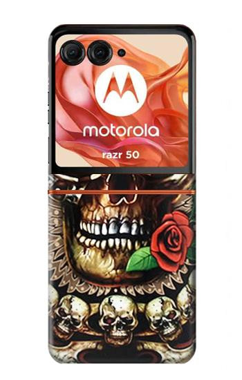 S0753 Skull Wing Rose Punk Case For Motorola razr 2024, Motorola razr 2024, Motorola Razr 70,60,50, Razr (2026, 2025, 2024)