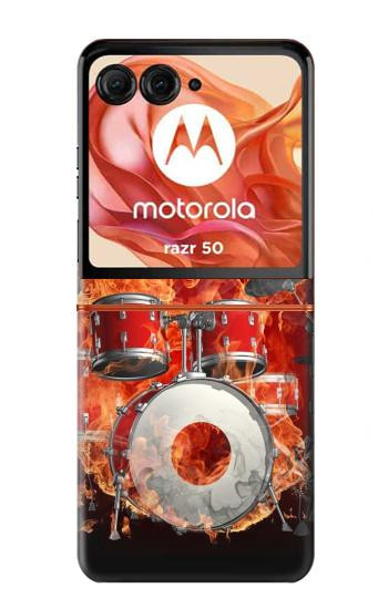S1431 Skull Drum Fire Rock Case For Motorola Razr 70,60,50, Razr (2026, 2025, 2024)