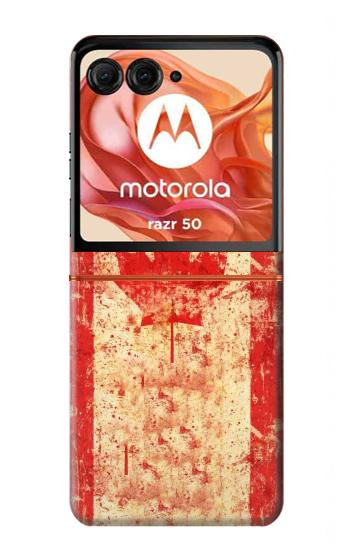 S1603 Canada Flag Old Vintage Case For Motorola Razr 70,60,50, Razr (2026, 2025, 2024)