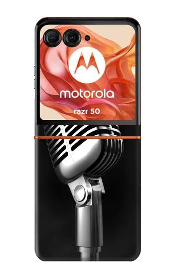 S1672 Retro Microphone Jazz Music Case For Motorola Razr 70,60,50, Razr (2026, 2025, 2024)