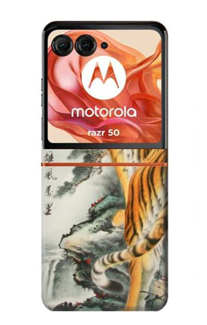 S1934 Chinese Tiger Painting Case For Motorola razr 2024, Motorola razr 2024, Motorola Razr 50