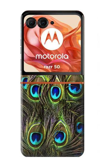 S1965 Peacock Feather Case For Motorola Razr 70,60,50, Razr (2026, 2025, 2024)