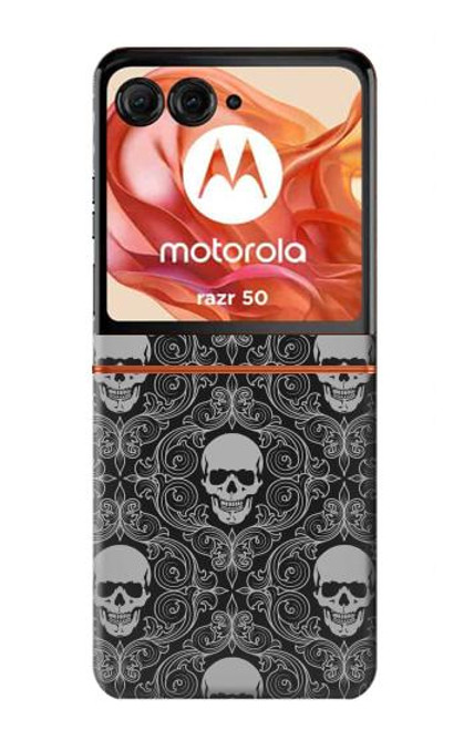 S2371 Skull Vintage Monochrome Pattern Case For Motorola razr 2024, Motorola razr 2024, Motorola Razr 50