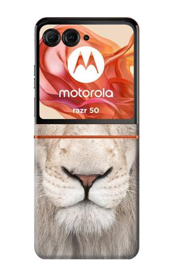 S2399 White Lion Face Case For Motorola Razr 70,60,50, Razr (2026, 2025, 2024)
