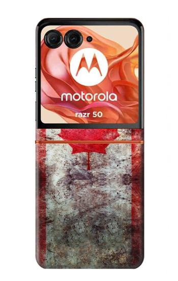 S2490 Canada Maple Leaf Flag Texture Case For Motorola Razr 70,60,50, Razr (2026, 2025, 2024)