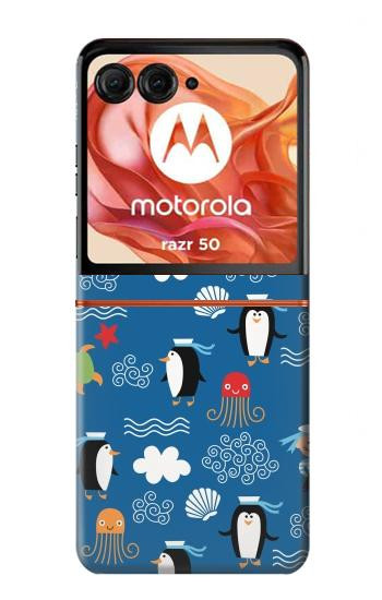 S2572 Marine Penguin Pattern Case For Motorola Razr 70,60,50, Razr (2026, 2025, 2024)