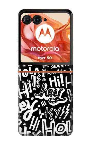 S2744 Hey Hi Hello Art Pattern Case For Motorola Razr 70,60,50, Razr (2026, 2025, 2024)