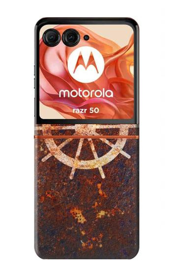 S2766 Ship Wheel Rusty Texture Case For Motorola Razr 70,60,50, Razr (2026, 2025, 2024)
