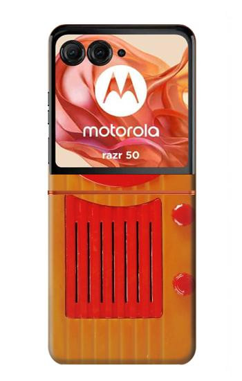 S2780 Vintage Orange Bakelite Radio Case For Motorola Razr 70,60,50, Razr (2026, 2025, 2024)