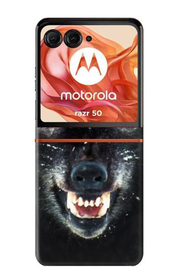 S2823 Black Wolf Blue Eyes Face Case For Motorola Razr 70,60,50, Razr (2026, 2025, 2024)