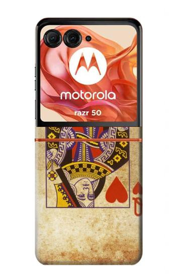 S2833 Poker Card Queen Hearts Case For Motorola Razr 70,60,50, Razr (2026, 2025, 2024)