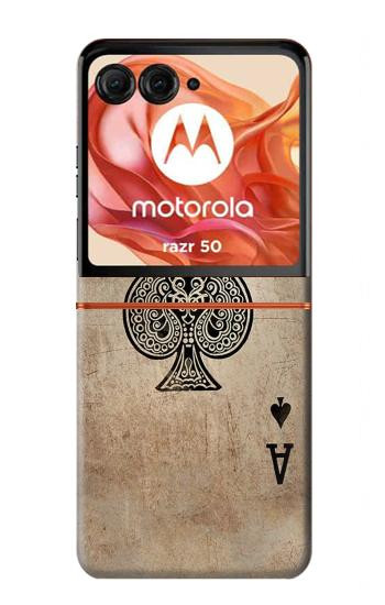 S2928 Vintage Spades Ace Card Case For Motorola Razr 70,60,50, Razr (2026, 2025, 2024)