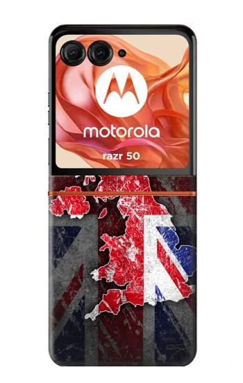 S2936 UK British Flag Map Case For Motorola Razr 70,60,50, Razr (2026, 2025, 2024)