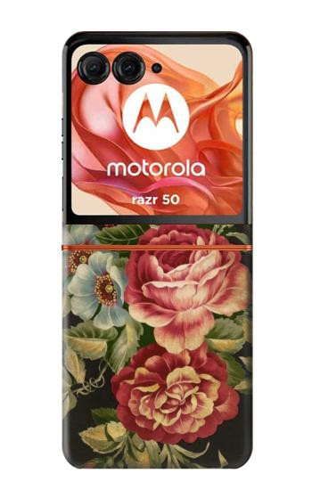 S3013 Vintage Antique Roses Case For Motorola Razr 70,60,50, Razr (2026, 2025, 2024)