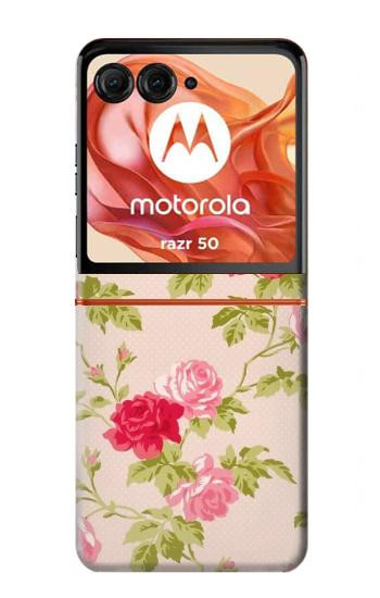 S3037 Pretty Rose Cottage Flora Case For Motorola Razr 70,60,50, Razr (2026, 2025, 2024)