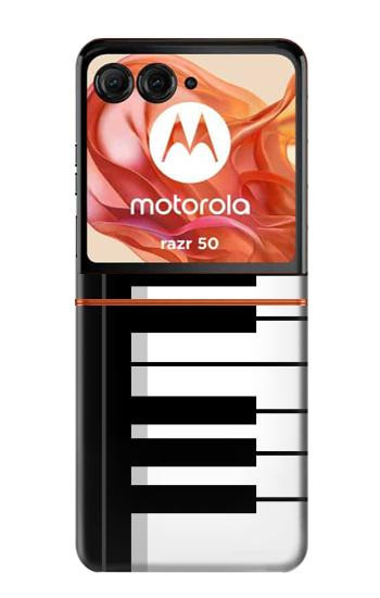 S3078 Black and White Piano Keyboard Case For Motorola Razr 70,60,50, Razr (2026, 2025, 2024)