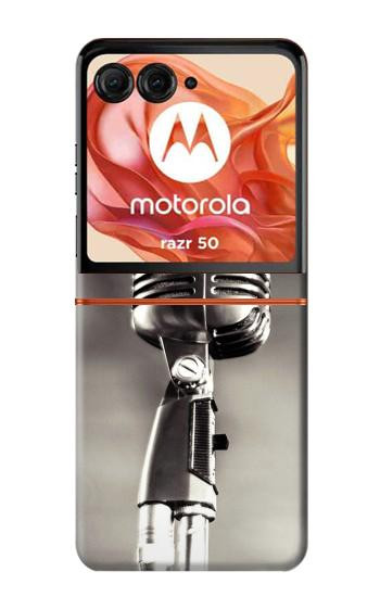 S3495 Vintage Microphone Case For Motorola Razr 70,60,50, Razr (2026, 2025, 2024)