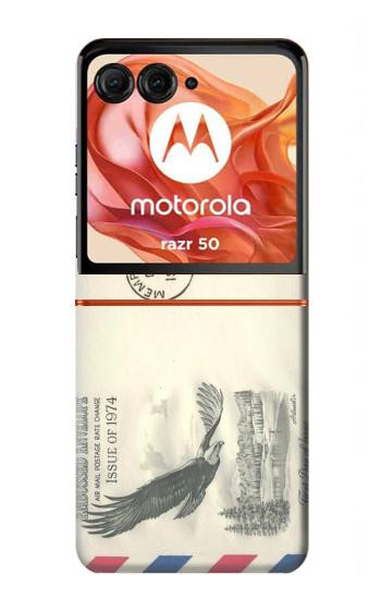 S3551 Vintage Airmail Envelope Art Case For Motorola razr 2024, Motorola razr 2024, Motorola Razr 70,60,50, Razr (2026, 2025, 2024)