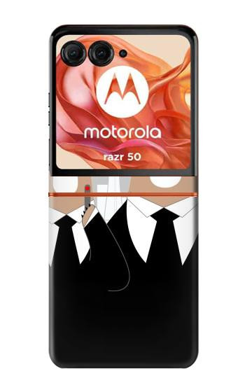 S3557 Bear in Black Suit Case For Motorola Razr 70,60,50, Razr (2026, 2025, 2024)
