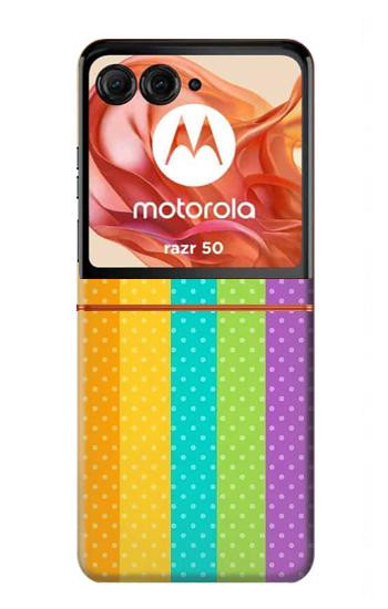 S3678 Colorful Rainbow Vertical Case For Motorola Razr 70,60,50, Razr (2026, 2025, 2024)