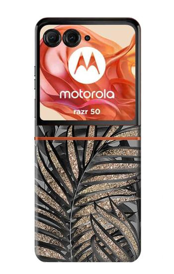 S3692 Gray Black Palm Leaves Case For Motorola Razr 70,60,50, Razr (2026, 2025, 2024)