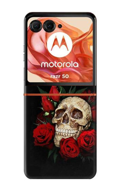 S3753 Dark Gothic Goth Skull Roses Case For Motorola razr 2024, Motorola razr 2024, Motorola Razr 50