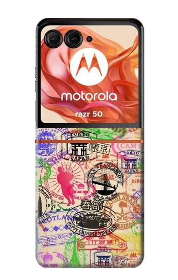 S3904 Travel Stamps Case For Motorola Razr 70,60,50, Razr (2026, 2025, 2024)