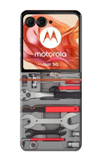 S3921 Bike Repair Tool Graphic Paint Case For Motorola Razr 70,60,50, Razr (2026, 2025, 2024)
