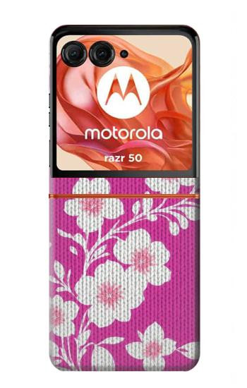 S3924 Cherry Blossom Pink Background Case For Motorola Razr 70,60,50, Razr (2026, 2025, 2024)
