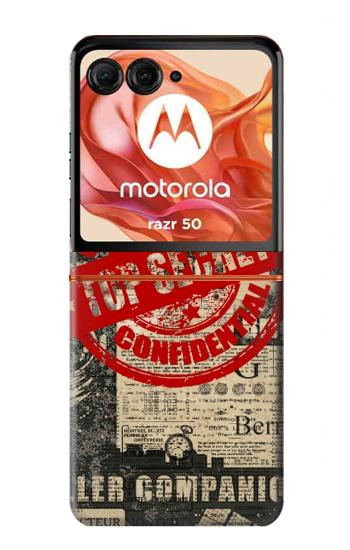 S3937 Text Top Secret Art Vintage Case For Motorola Razr 70,60,50, Razr (2026, 2025, 2024)
