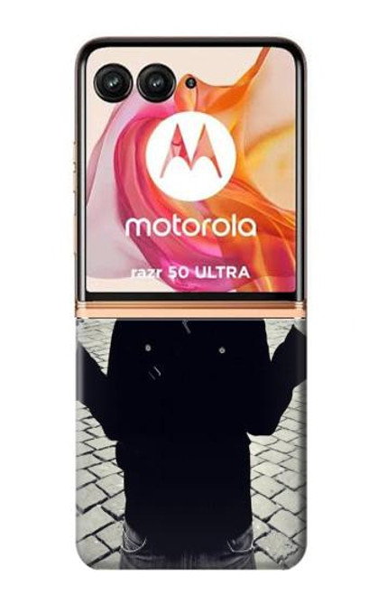 S1108 Skull Mask Man Protester Case For Motorola razr+ 2024, Motorola Razr 50 Ultra