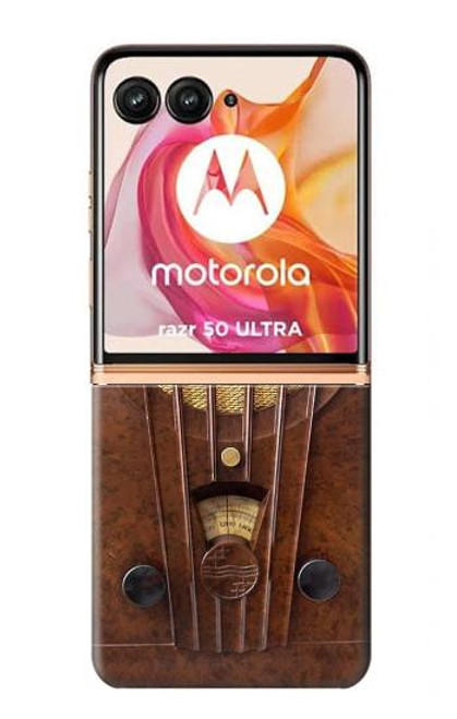 S2655 Vintage Bakelite Deco Radio Case For Motorola razr+ 2024, Motorola Razr 50 Ultra