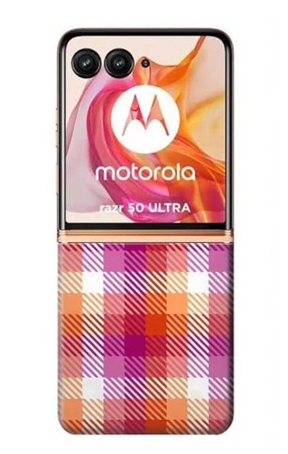 S3941 LGBT Lesbian Pride Flag Plaid Case For Motorola razr+ 2024, Motorola Razr 50 Ultra