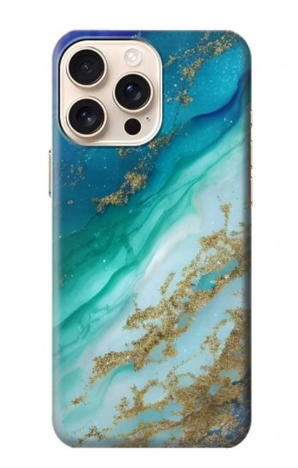 S3920 Abstract Ocean Blue Color Mixed Emerald Case For iPhone 16 pro