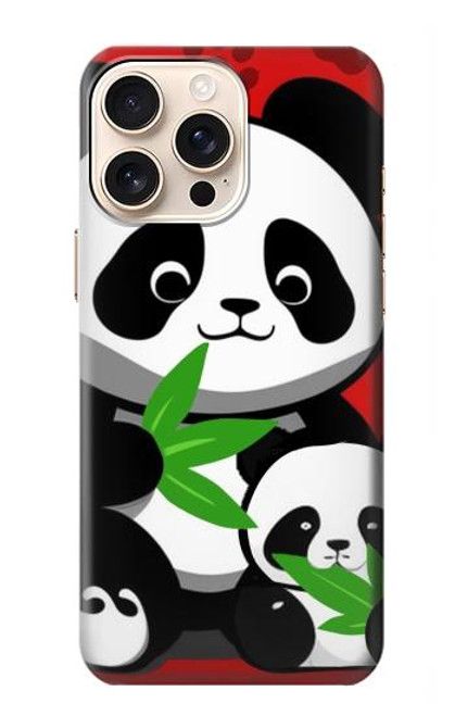 S3929 Cute Panda Eating Bamboo Case For iPhone 16 pro