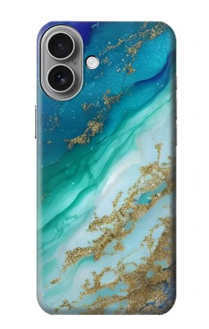 S3920 Abstract Ocean Blue Color Mixed Emerald Case For iPhone 16 plus